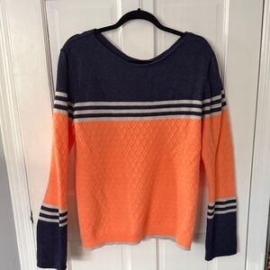 Orange and Navy Striped Sweater